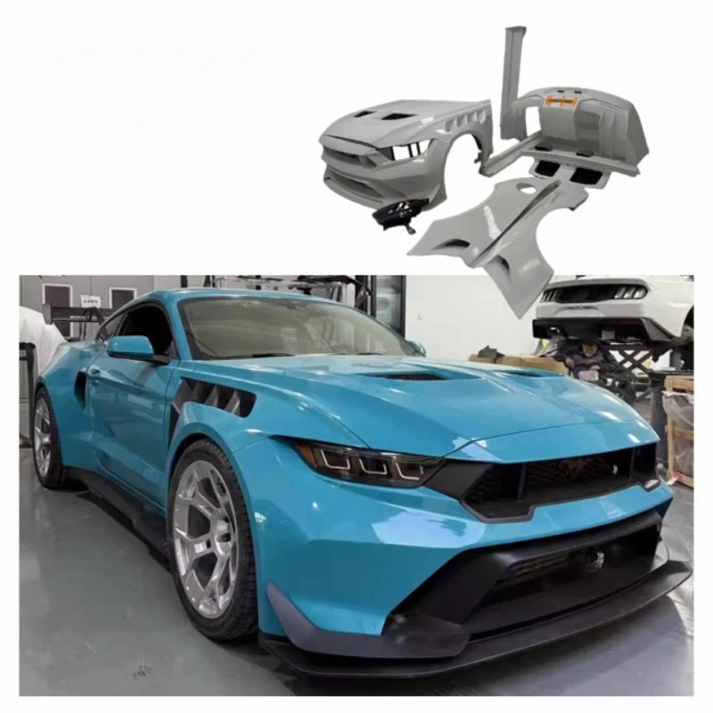 GTD‑Style Full Conversion Body Kit With Front Rear Bumper, Fenders, Trunk, Engine Hood & Spoiler Mustang S550 Auto Body Modi
