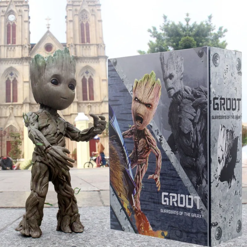 

Marvel Anime high quality Guardians of the Galaxy groot Little Tree Baby 1：1 Body parts Movable Handmade model colorbox Toy gift