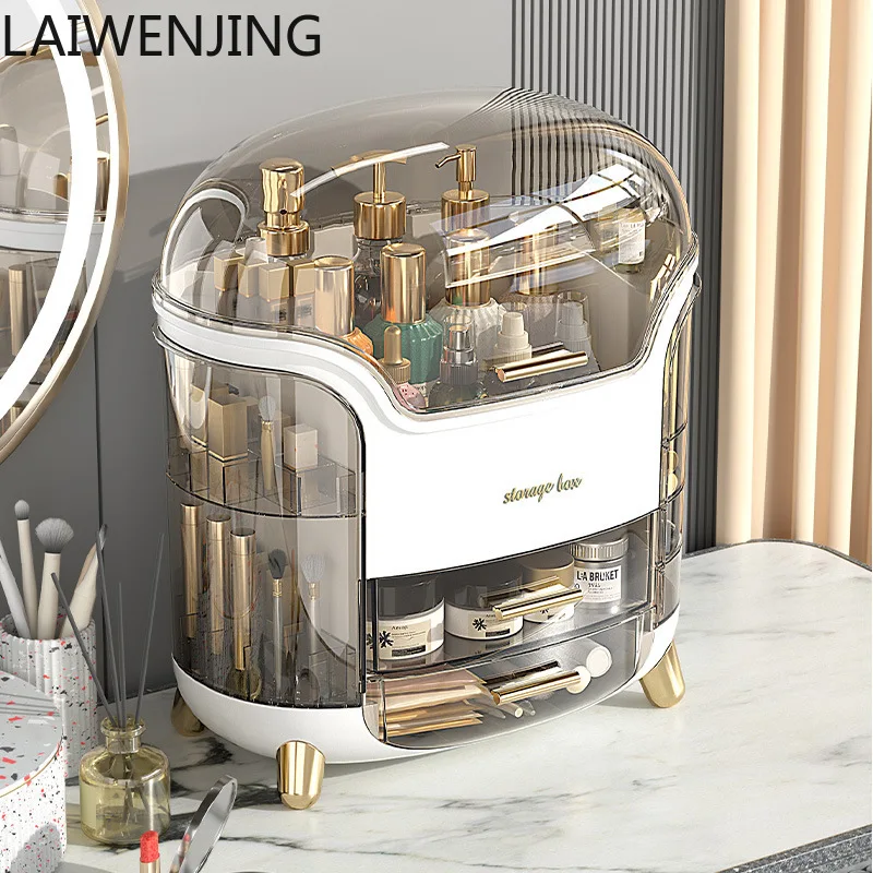 

SGF light luxury storage box glass skin care jewelry desktop dustproof large capacity rack
