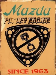 Mazda Rotary Metal Sign Vintage Metal Tin Sign Poster Plaque Wall Home Decor 