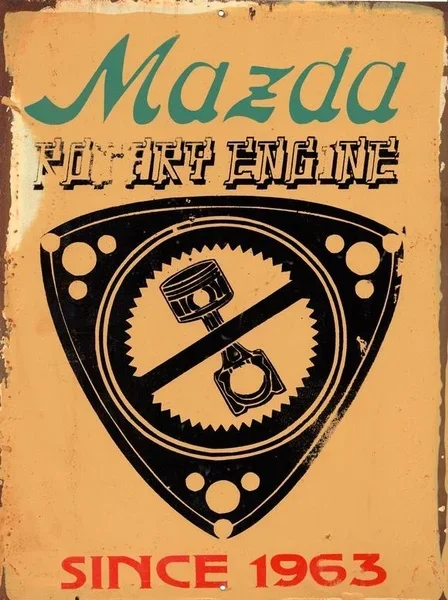 Mazda Rotary Metal Sign Vintage Metal Tin Sign Poster Plaque Wall Home Decor 