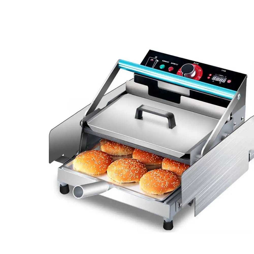 

Commercial Hamburger Machine Automatic Toaster Heater Intelligent Double-layer Hamburger Machine