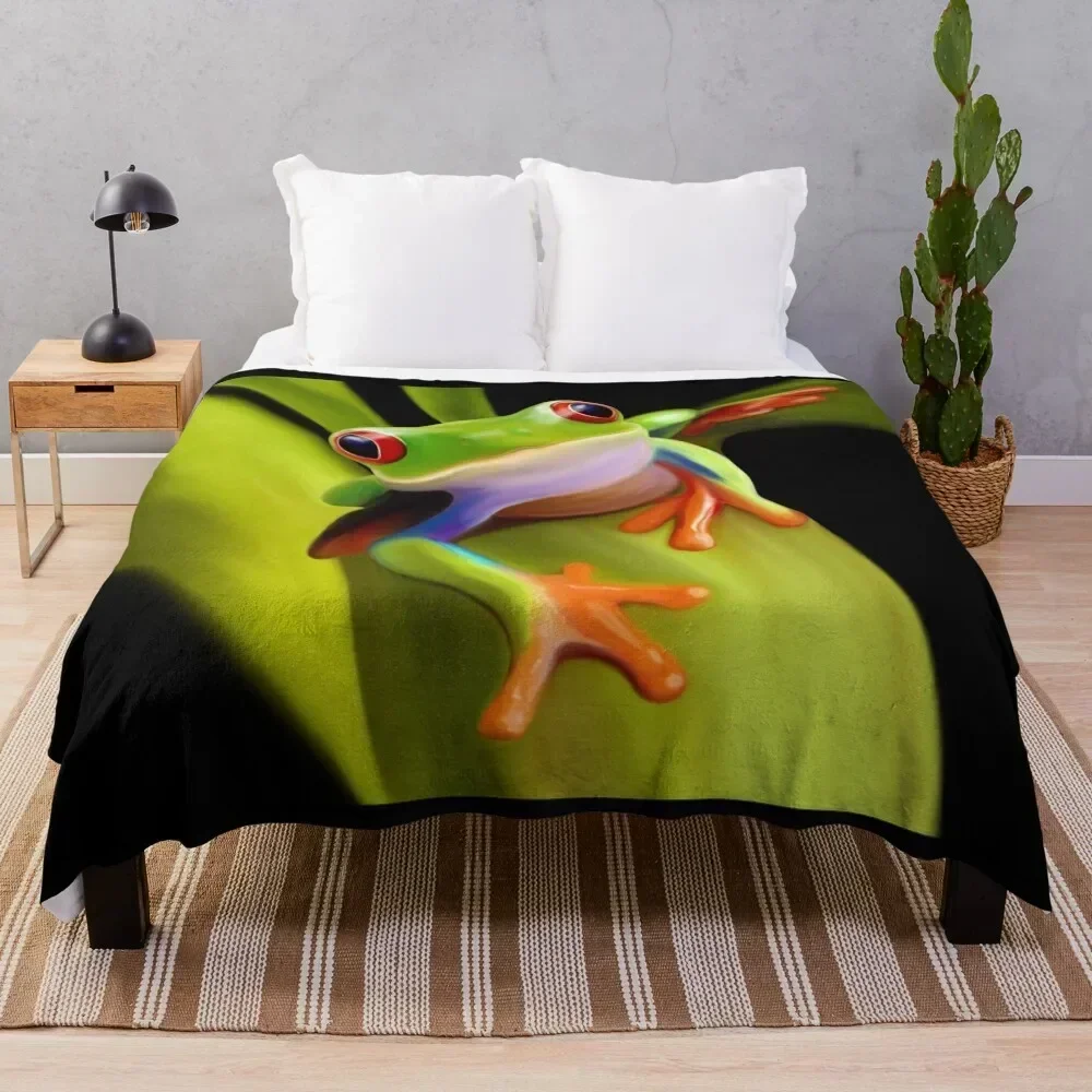 

Red-Eyed Frog, Red-Eyed Tree Frog Throw Blanket Summer Beddings sofa bed Furrys Blankets