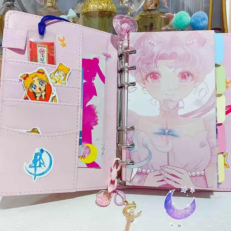 New Sailor Moon Usagi A6 Agenda Planner Notebook Suit Diary Weekly Planner Goal Schedules Organizer Notebook Stationery Girl Gif