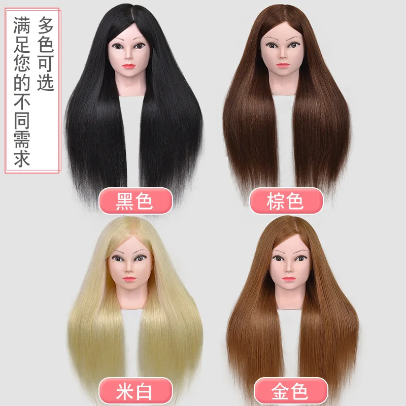 Hairdressing Head Model Full Real Hair Barber Apprentice Haircut Practice Dummy Head Model Can Be Permed Dyed Braided Model Head