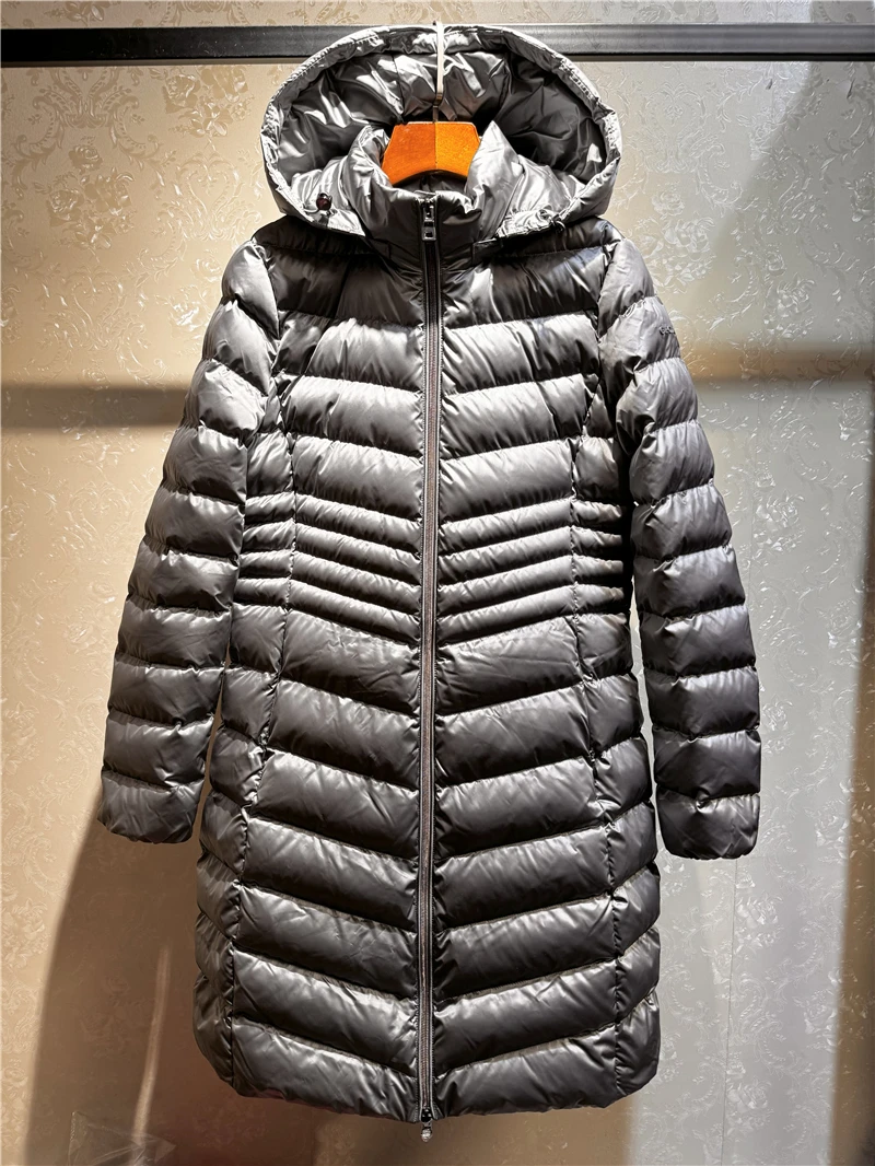 GEOX Thiened imperméable chaud coton Jaet pour les femmes en plein air Sle taille réglable coupe ajustée longue manteau à fermeture éclair Bla