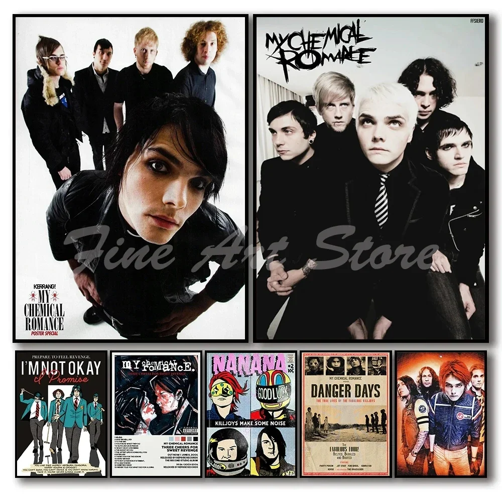 Rock Band My Chemical Romance Portrait Music Album Singer Poster Canvas Painting Wall Art Pictures Modern Room Home Decor