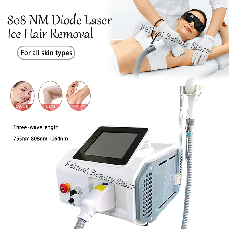2000W 755 808 1064 Triple 3 Wavelength 755nm 808nm 1064nm Permanent Diode Laser Hair Removal Machine Epilator