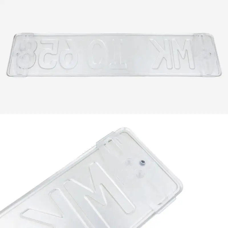 Hot 1 Set Transparent Buckle For European Standard Frameless License Plate Buckle Plastic License Simple Fixing Frame Fastener