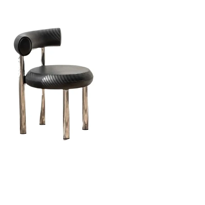 

Italian light luxury stainless steel dining chair home modern simplicity