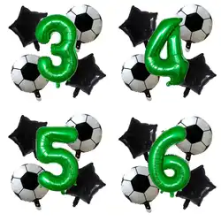 Soccer Number Balloons Set Kids Football Party Decoration Favors Boys Soccer Sports Theme Birthday Party Supplies Trophy Globos