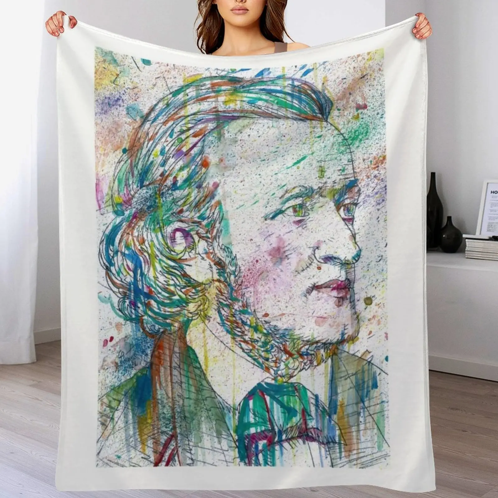 

RICHARD WAGNER - watercolor portrait .6 Throw Blanket Lightweight Warm Blanket for Indoor Outdoor Use