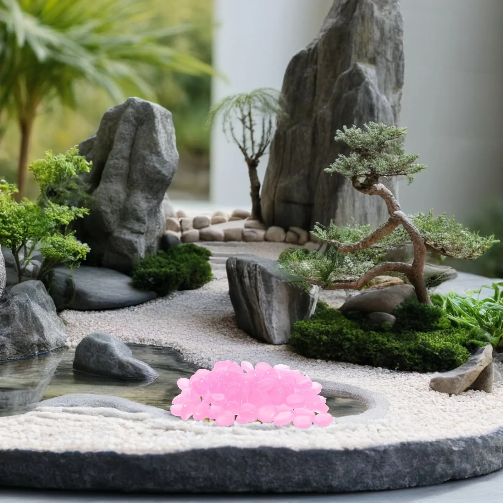 

400Pcs Luminous Garden Pebbles Glow in Dark Resin Rocks for Aquarium Plant Pots Yard Landscaping Indoor Outdoor Decor Use