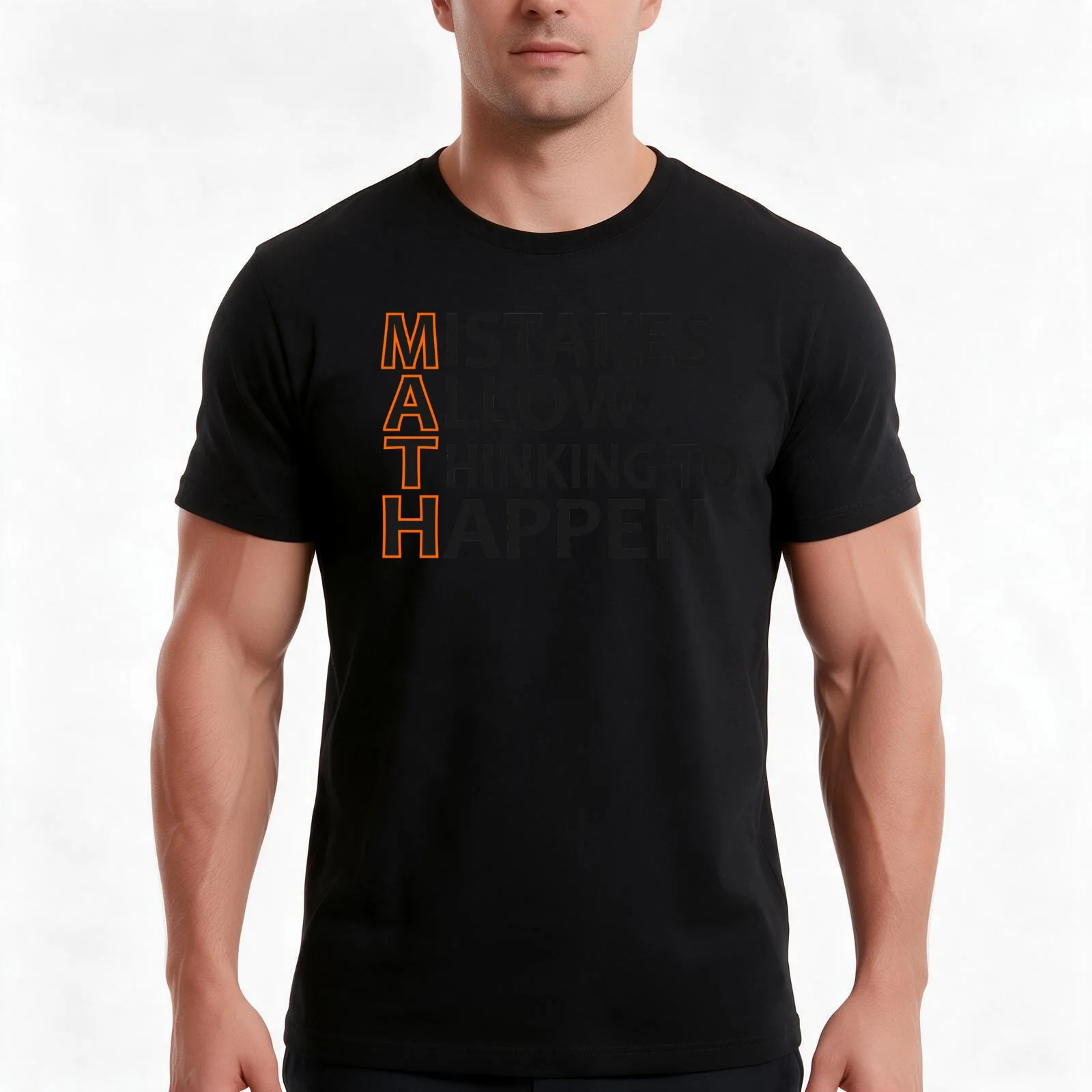 Mistakes allow thinking to happen Funny Math Gifts T-Shirt, Summer Casual Cotton Tee, Oversized Streetwear Tops, 100% Cotton