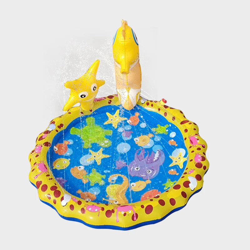 الأطفال يلعبون نفخ المياه الرش وسادة الشاطئ رذاذ حصيرة لعبة في الهواء الطلق لعبة الحديقة حمام سباحة حصيرة الاطفال اللعب