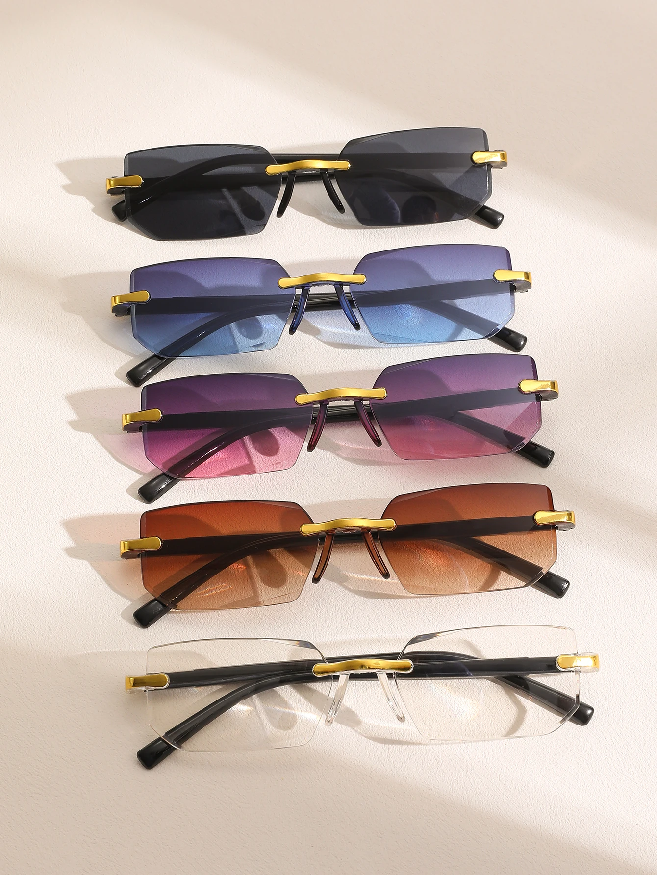 

Набор модных безрамочных очков унисекс, 5 шт., подходит для повседневного ношения и вождения, идея подарка для мужчин и женщин