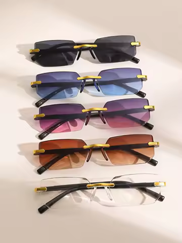 5PCS Unisex Frameless Fashion Glasses Set Suitable for Daily Wear And Driving Gift Idea for Men And Women