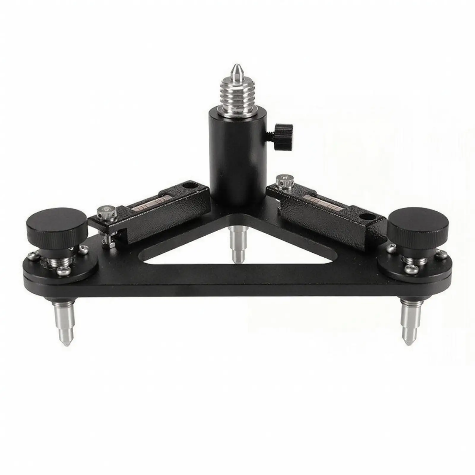 Prism Holder for Surveying Tripod Base with Horizontal Alignment Vials and Locking Side Knob for Total Station Use