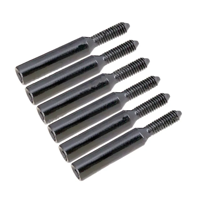 6 Pcs Black Electric Guitar Bridge Tremolo Lock String Hexagon Screw Clamp String Hex Screw Bolt Thread Guitar Accessories Parts