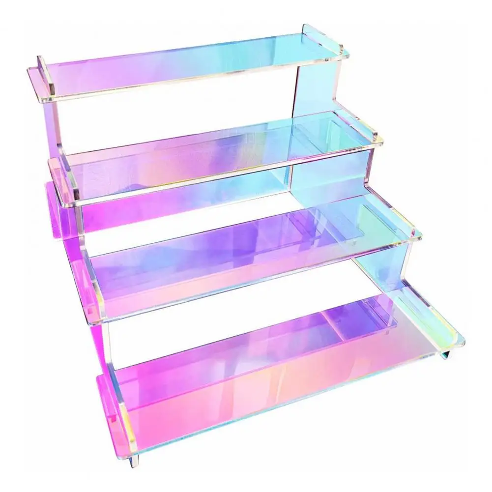 

Easy Assembly Display Stand Display Stand Vibrant Rainbow Ladder Display Rack for Perfumes Cupcakes Figurines 4 for Countertops