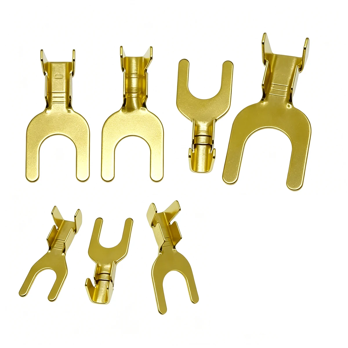 3.2/4.2/5.2/6.2/8.2 Brass Gold Fork Spade U-Type Non-Insulated Wire Connector Electrical Crimp Ground Terminal 0.5-1.5mm