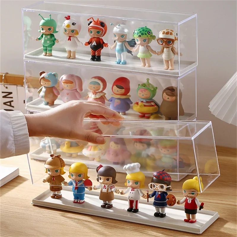 1PC Acrylic Action Figures Storage Box Bind Box Doll Display Rack Stacktable Large Transparent Doll Showing Cabinet