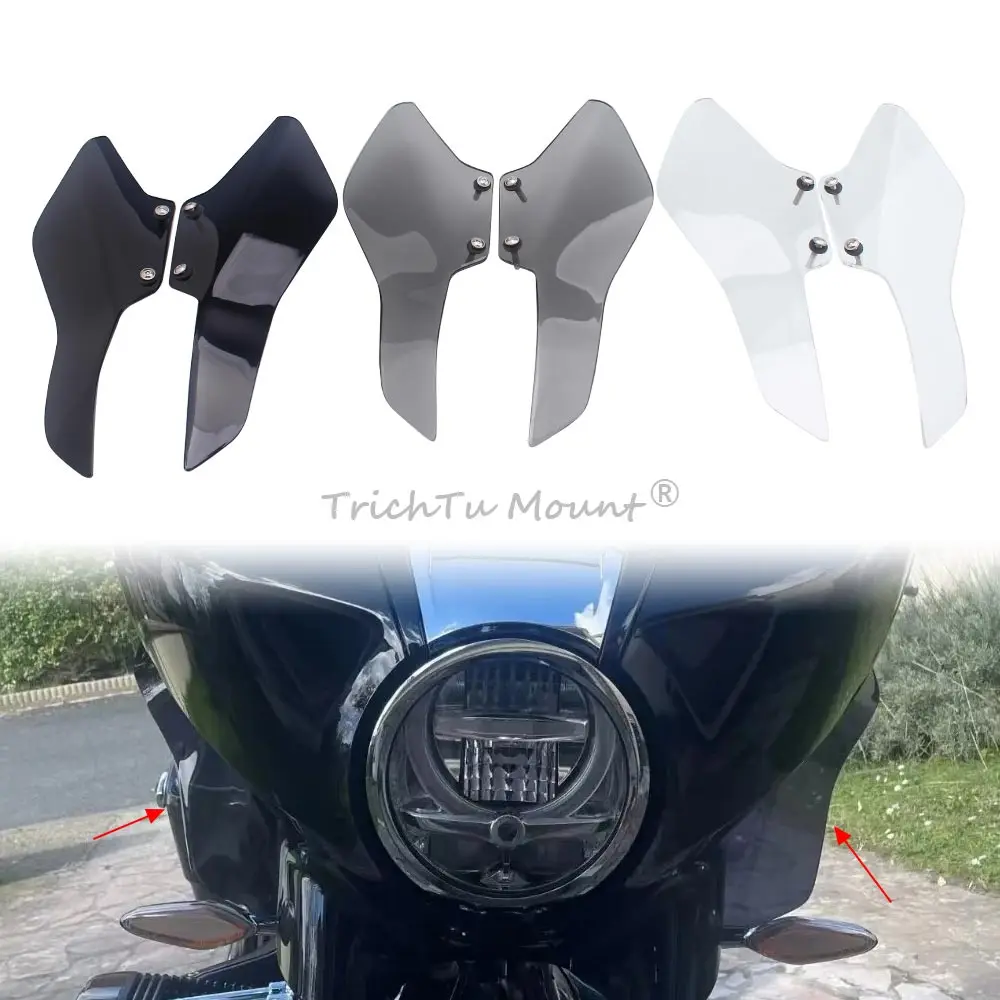 Motorcycle Wind Deflector Leg Protector Side Fairing Windshield Black/Clear For BMW R18 B R18B Bagger R18 Transcontinental 2021+