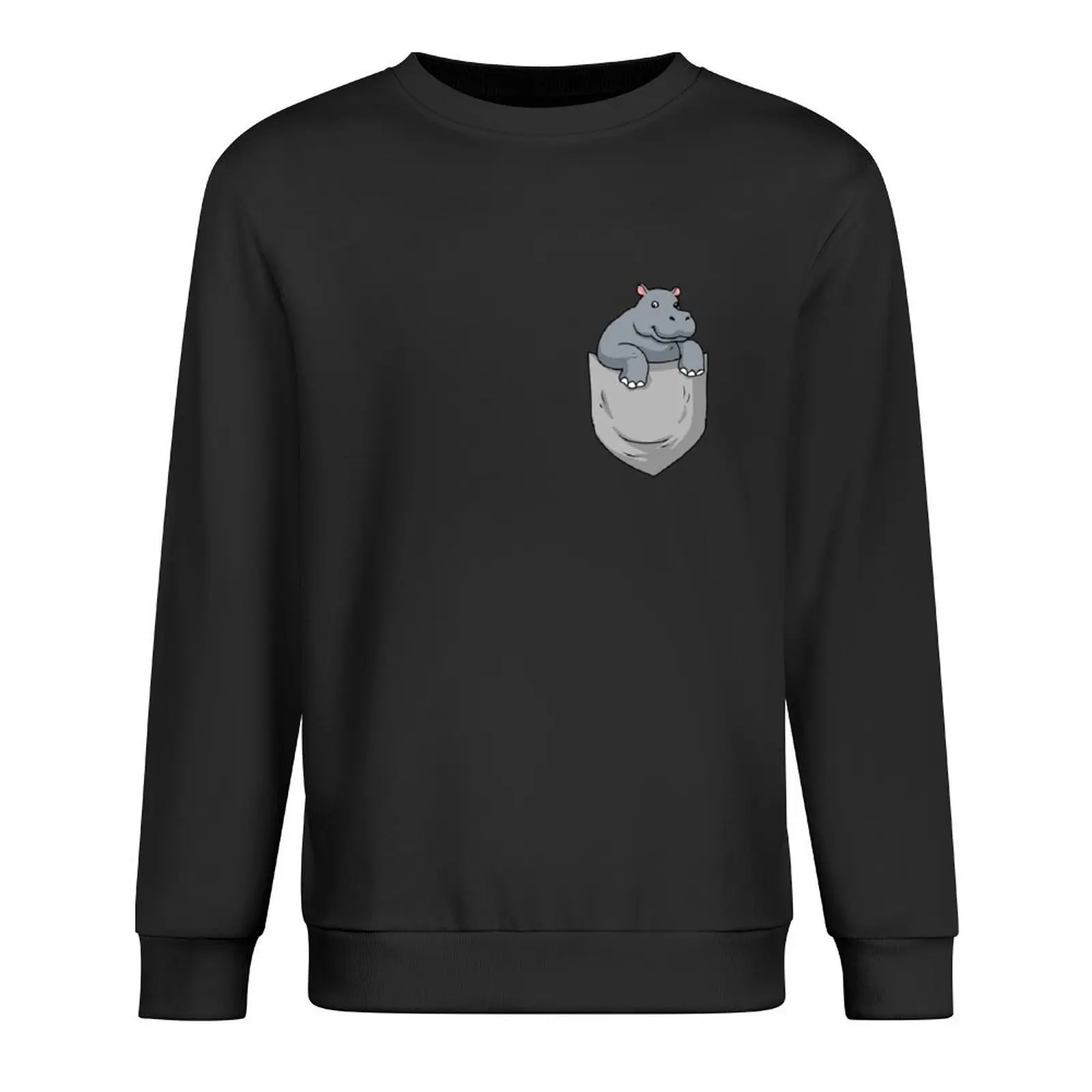 

Pocket Hippo Shirt Women Hippopotamus Gift Kids Hippo Pullover men's clothing autumn clothes tracksuit men men sweatshirt