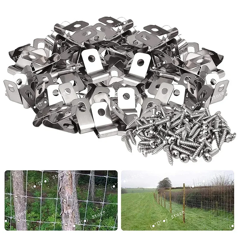 

agricultural stainless steel wire clamp is used for installing welding steel wire to wood metal livestock fence clamp