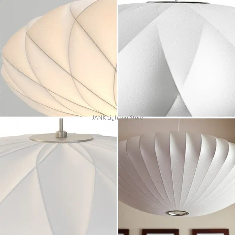 Lámpara colgante blanca de seda de diseño italiano para comedor, cocina, Isla, dormitorio, habitación, vestíbulo del hotel, LED E27, decoración de