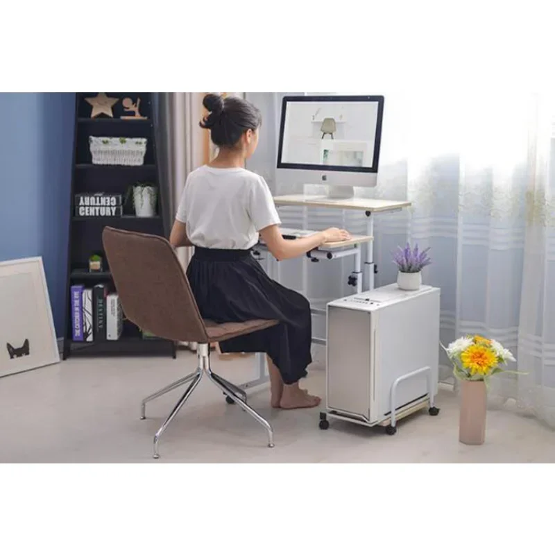 Standing Computer Desk Laptop Table with Mouse Keyboard Shelf Tray Height Adjustable Study