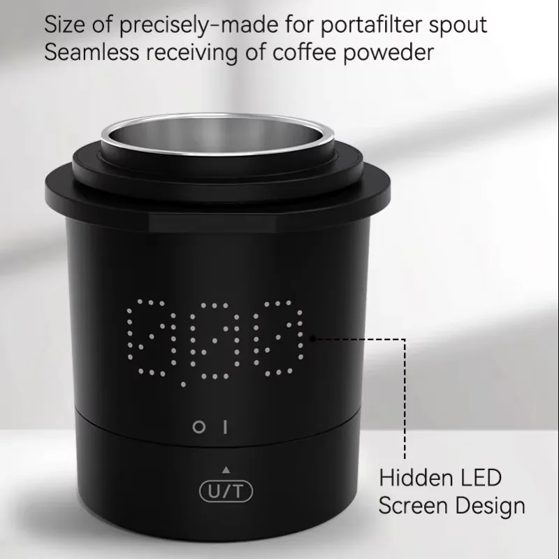 Portable Electronic Scale with LED Display, Made of Black ABS Material, Used for Measuring the Weight of Coffee Powder