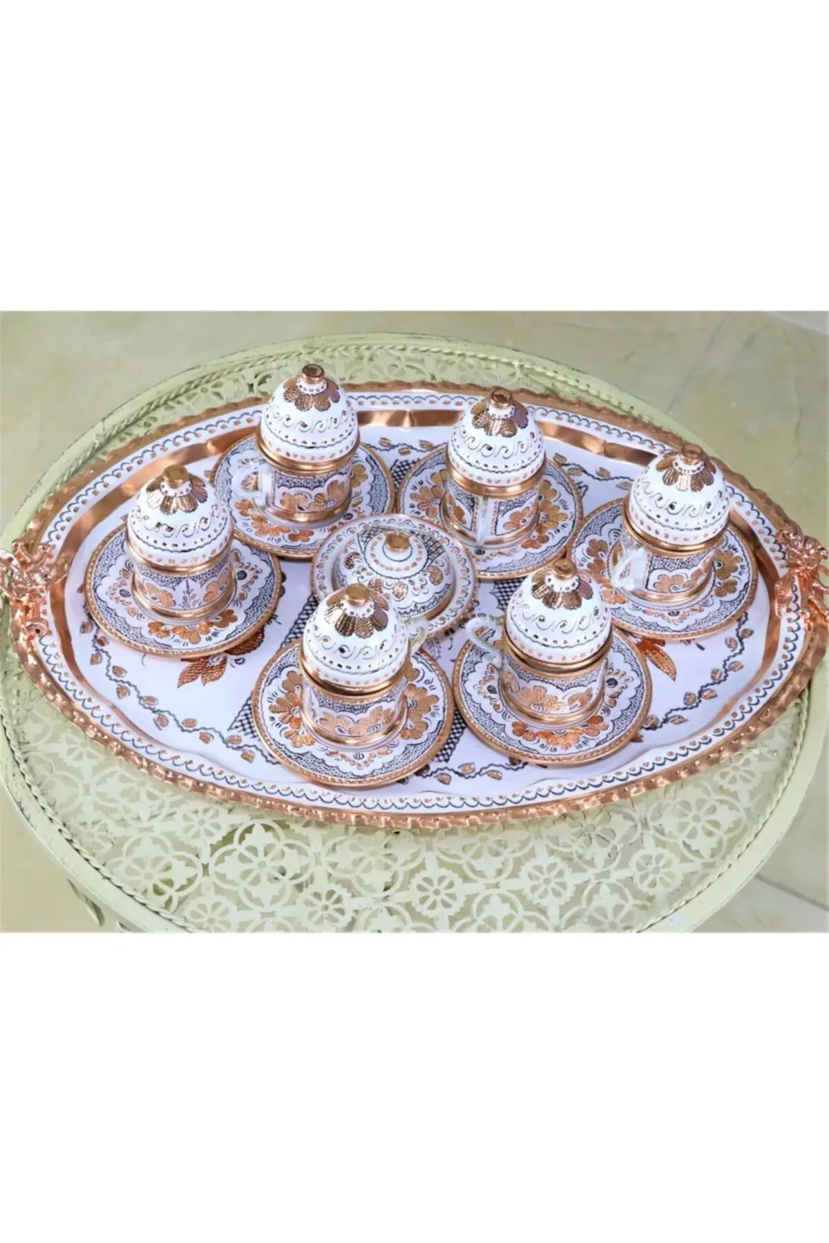 Mineli copper coffee set tin plated Mineli Cooper Luxury Cups