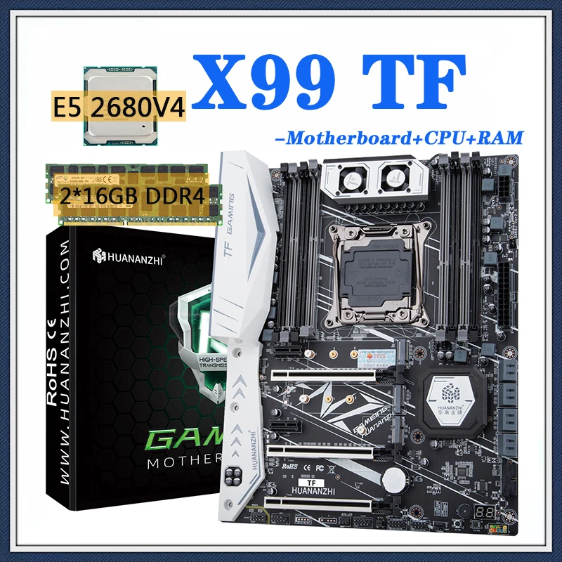 

Комплект материнской платы X99 TF с E5 2680 V4 LGA 2011-3 с 2*16G DDR4 2400 МГц, комплект комбинированной памяти RECC M.2 NVME SATA