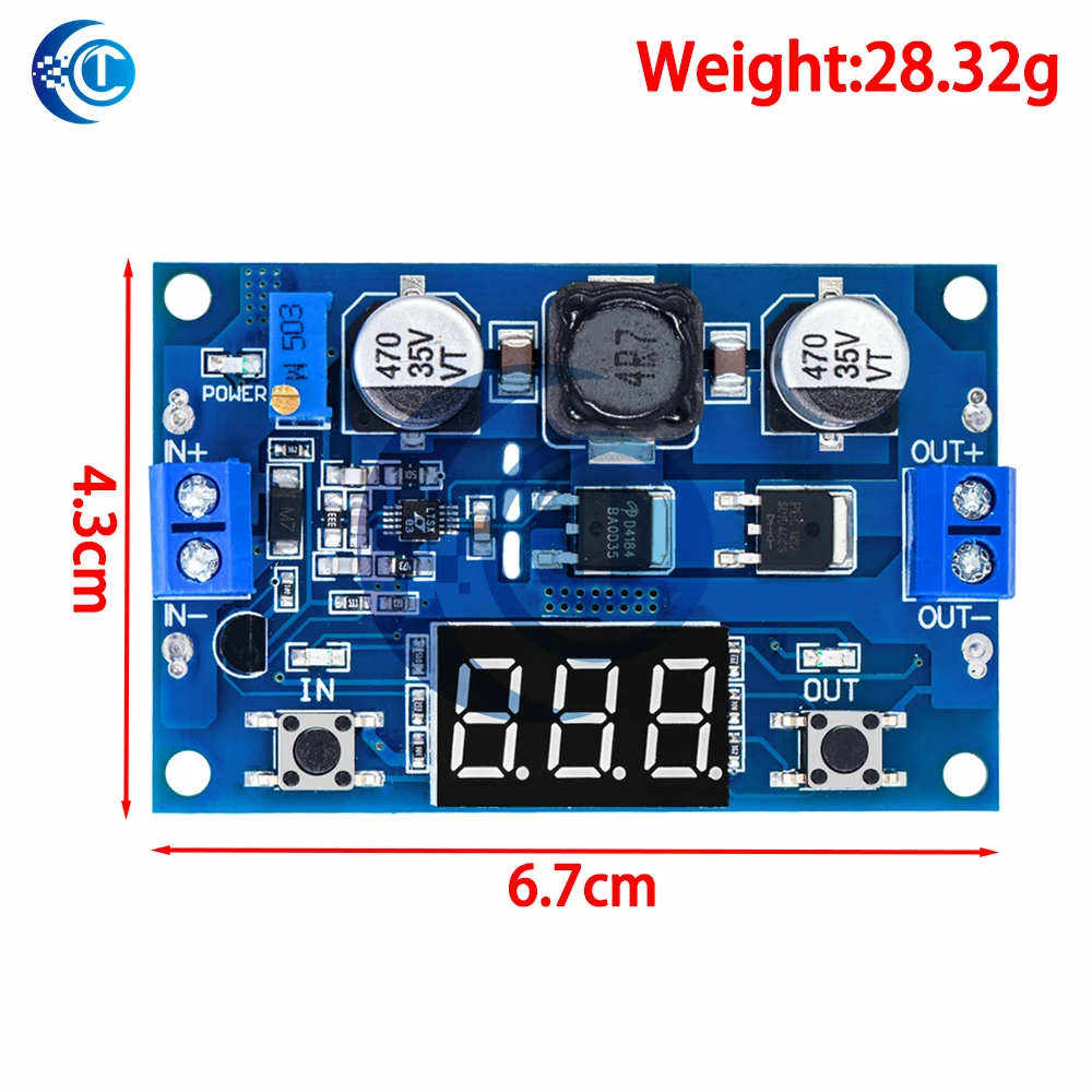 LTC1871 Boost Converter Module with Digital Voltmeter 3-35V Input 3.5-35V Adjustable Output