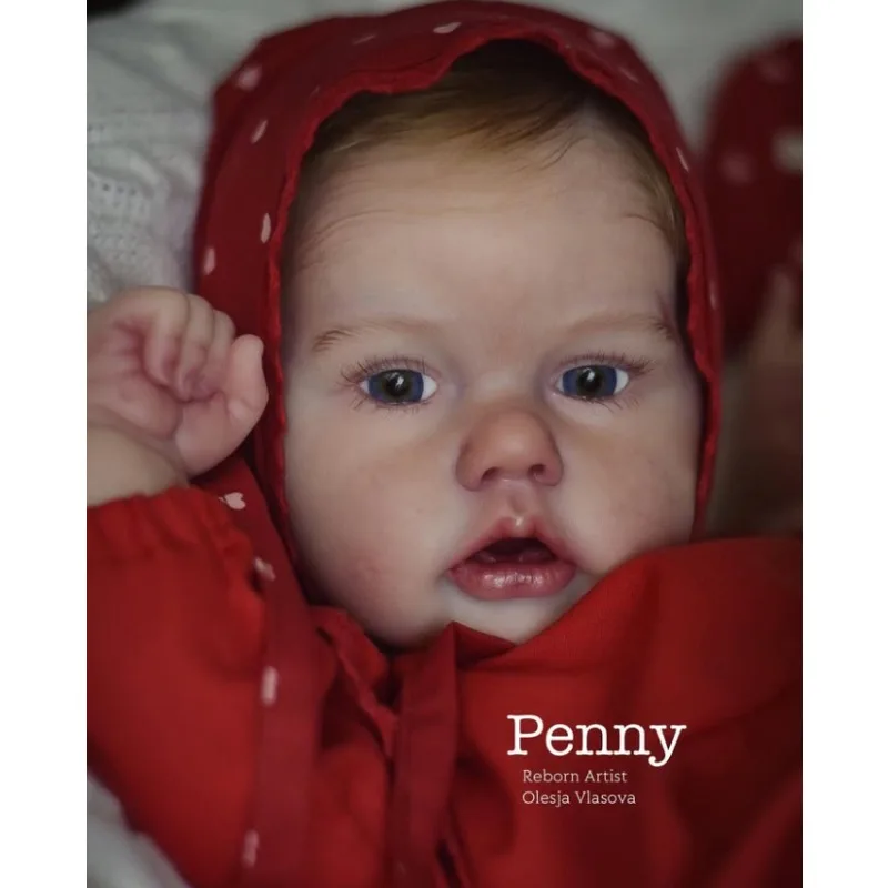 21inches Reborn Doll Kit Penny Awake DIY Fresh Color Doll Parts with Cloth Body and Eyes Real Photos