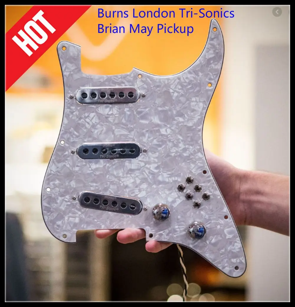 Prewired Pickguard Burns London Mini Tri-Sonics Brian May Loaded Guitar Instrument Accessories 1 set Welding Harness