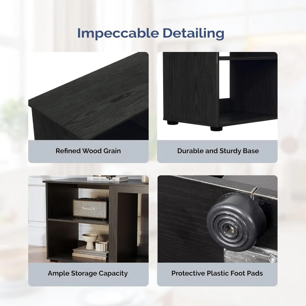 وحدة تحكم وسائط مدفأة كهربائية حديثة مع أرفف قابلة للتعديل، سعة تلفزيون 70 بوصة، تتضمن سخان، ترفيه أنيق