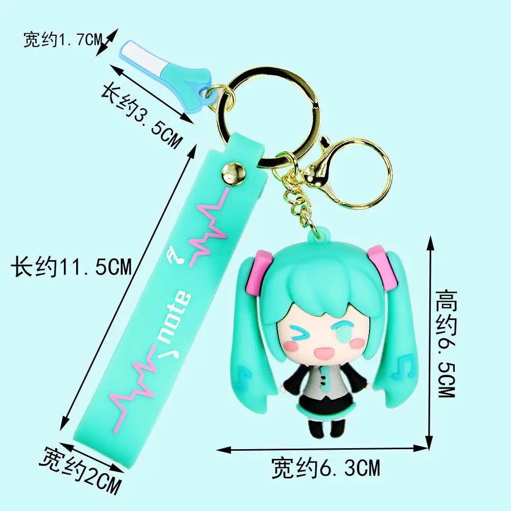 New Anime Hatsune Miku Q version Kawaii figure Cartoon Key Chain Pendant Model collection Toys doll Christmas gifts