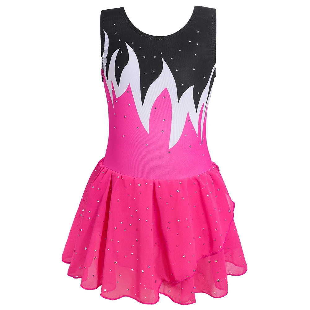 فستان رقص باليه للفتيات بدون أكمام توتو متجنب ثياب سباركلي ملابس الجمباز راقصة الباليه أزياء أداء المسرح #2