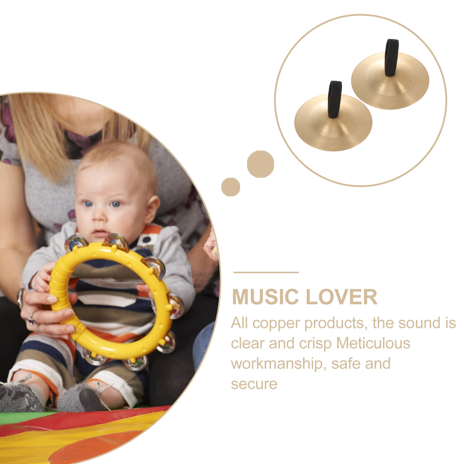 

4 Pcs Children's Percussion Instrument Bronze Cymbal Dancing Musical Cymbals Belly Brass Baby
