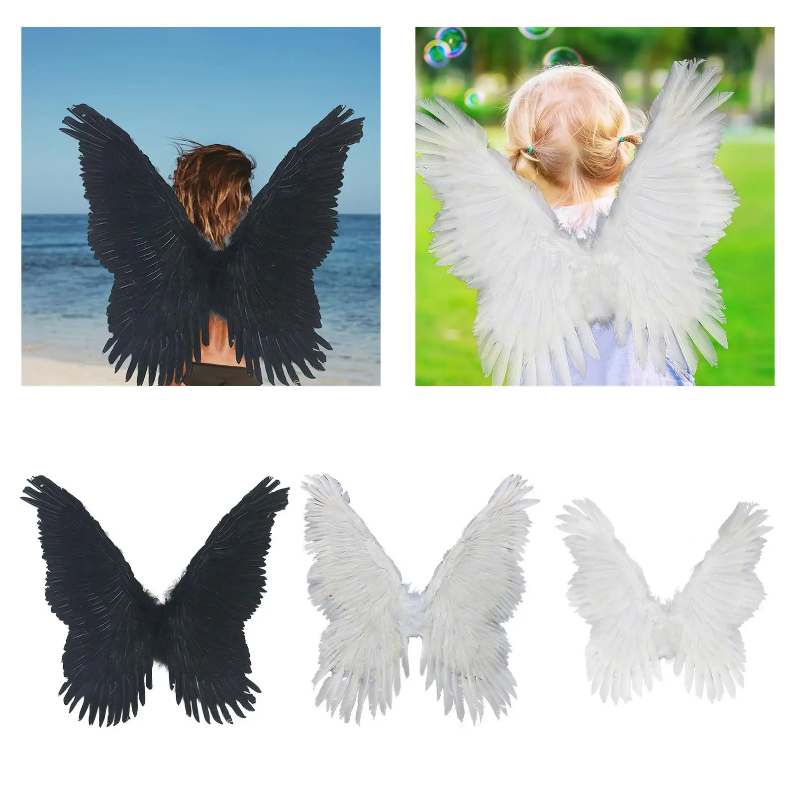 

Реквизит для фотосессии для косплея с пернатыми крыльями ангела и эластичным ремешком из материала премиум-класса