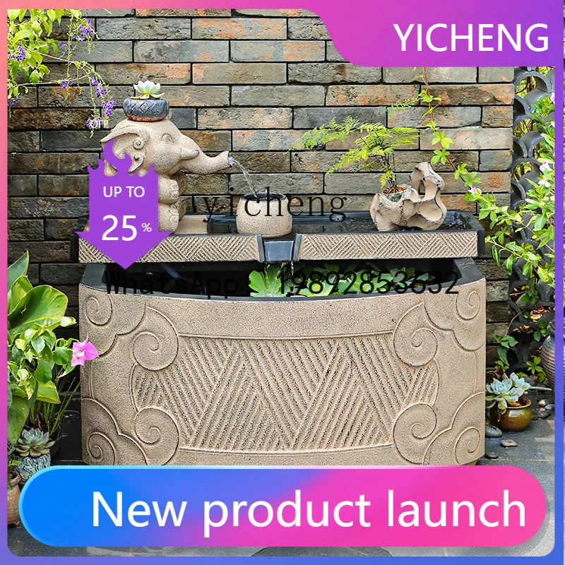 A30  courtyard flowing water landscape outdoor fountain waterfall balcony garden layout outdoor rockery fish  circulating water