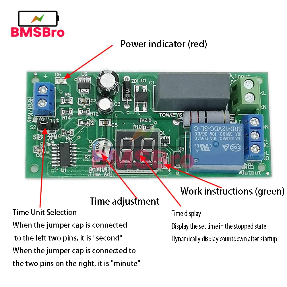 AC 220V LED Digital Countdown Timing Timer Delay Turn OFF Time Delay Relay Module