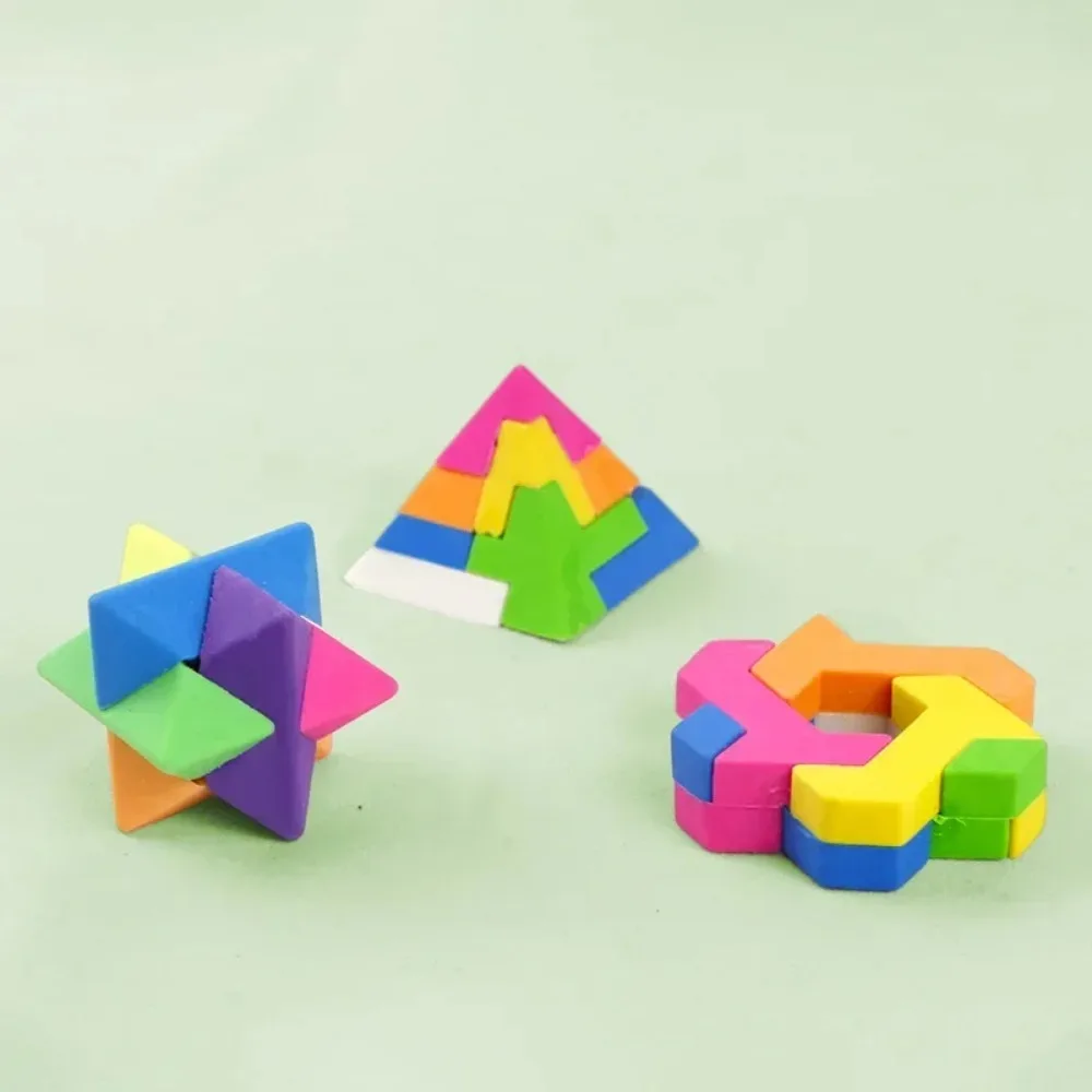 Borrador de cubo de rompecabezas escolar para niños, bolsa de botín de fiesta, relleno de Piñata, recompensas, favores de premio, creativo, lindo, 6, 12, 24