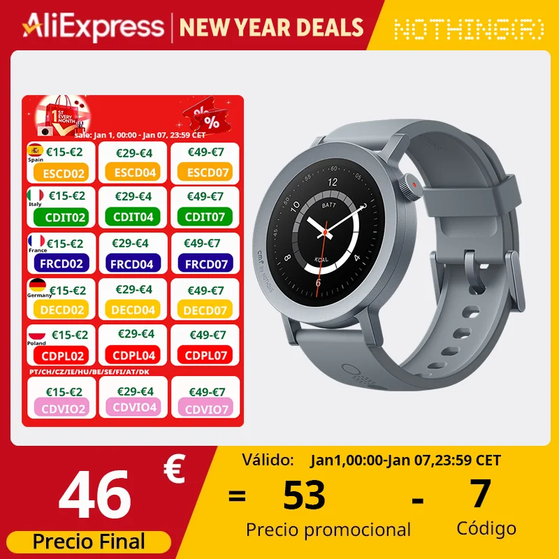 Versión Global CMF by Nothing Watch Pro 2 Pantalla AMOLED de 1,32" Llamadas Bluetooth con Reducción de Ruido AI GPS integrado multisistema Bluetooth 5.3 CMF Watch Pro 2