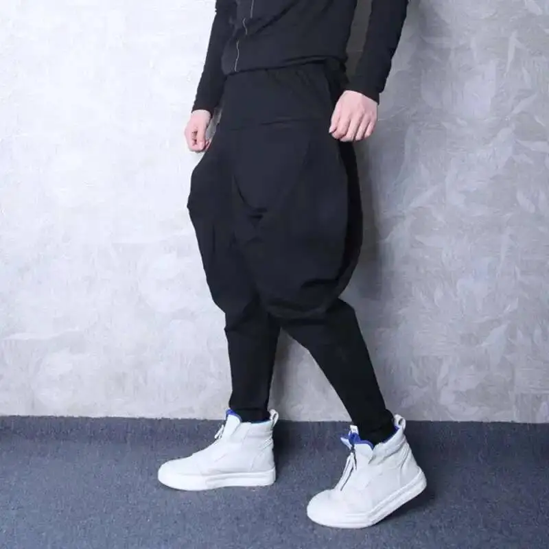 HKSH Men's Tide Dark New Yamamoto Style Trend Brand Haren Pants Personalized Designer Bulging Hip Hanging Crotch Trousers HK2425