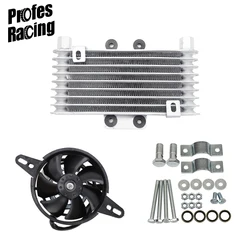 Motorcycle 125Ml Engine Aluminum Oil Cooler+Fan Cooling Radiator Universal For Dirt Bike ATV High Quality Fan Oil Cooler
