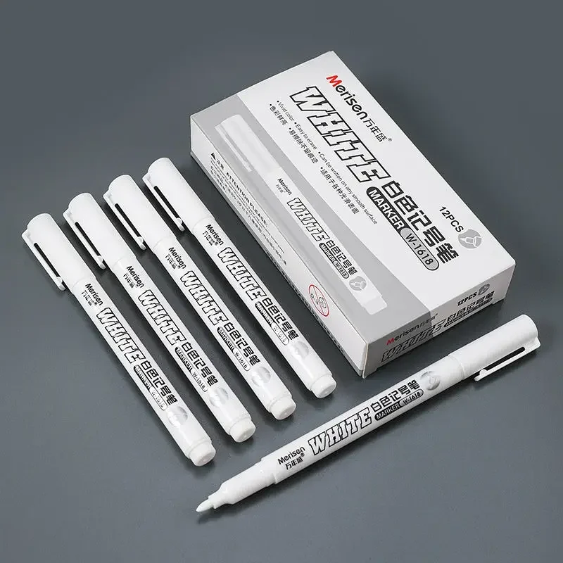 1/2/3/4/5Pcs White Marker Pens 2.0mm Oily Waterproof White DIY Graffiti Sketching Markers Stationery Wrting School Supplies
