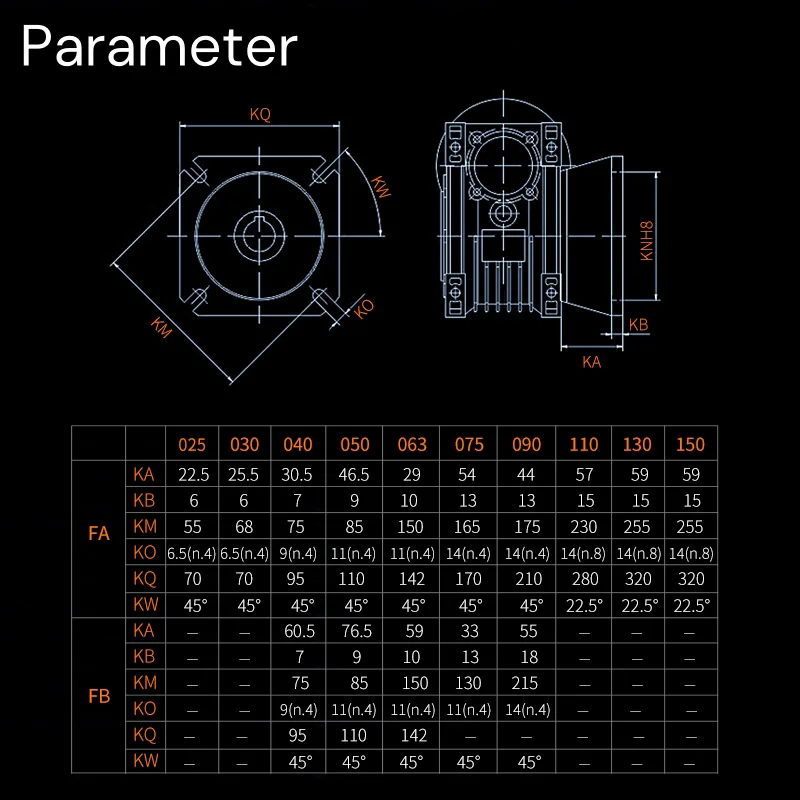 RV verloopstuk uitgangsflens NMRV wormwiel verloopstuk zijverbinding flens verloopstuk accessoires Voor RV30 RV40 RV63 RV75 RV90 RV110